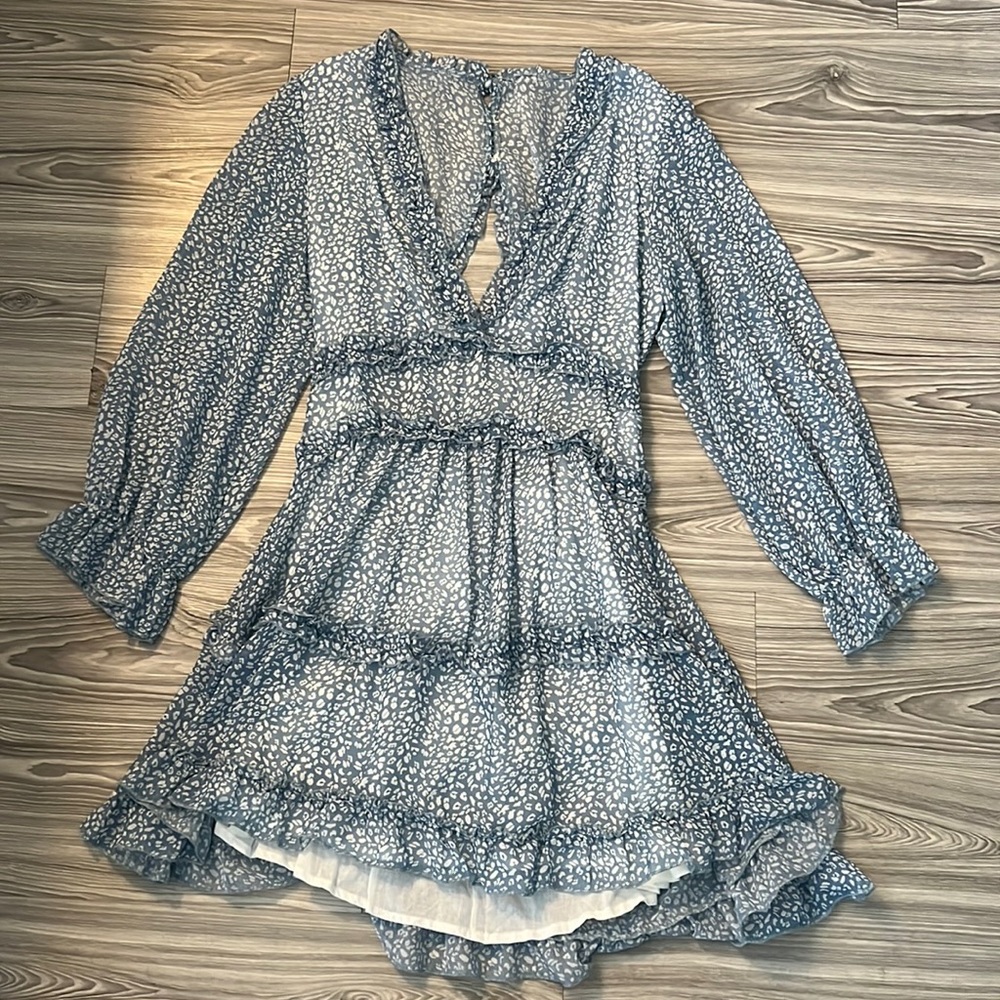 LONG SLEEVE LEOPARD DRESS